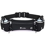 Running Belt with Water Bottles (2 x 175ML), Hydration Belt for Men and Women, Water Bottle Holder Running Pouch Belt, Fanny Pack Fits 7 inches Phones, Waist Pack for Running Hiking Climbing