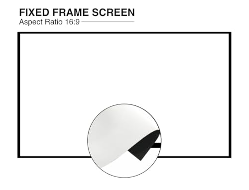Image of Edgeless Fixed Frame Projector Screen 16:9 Aspect Ratio, 1.2 Gain Active 3D 4K Ultra HD Projection Screen for Classroom, Office & Home Theater (Bright White 4K Edgeless, 150 Inch)
