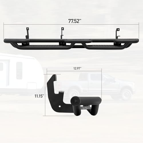 Estribo lateral de acero negro para Chevy Silverado 2019-2025 miniatura 3
