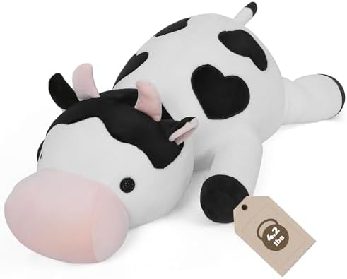 Weighted Cow Stuffed Animals Weighted Plush Toy 24" 4.2lb Cute Co...