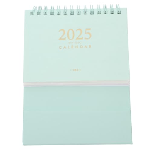 OUNONA 年スタンディングデスクカレンダー 薄緑色 卓上フリップカレンダー 月間スケジュール対応 インクに強い紙使用 オフィスや教室向け