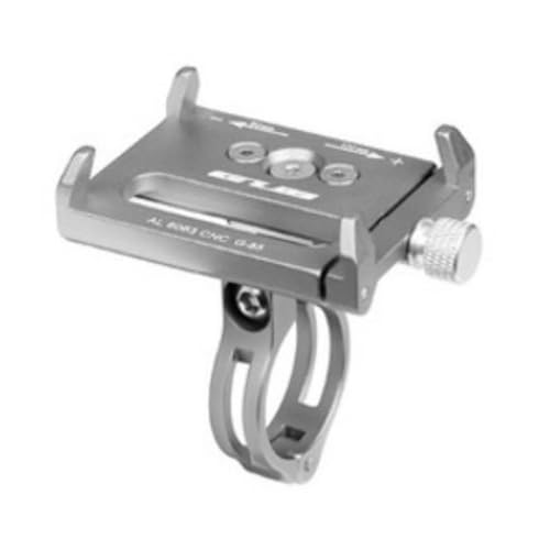 keynoyin Electric Bike Shockproof Phone Holder, Mountain Bike Aluminum Alloy Phone Holder-Titanium Color