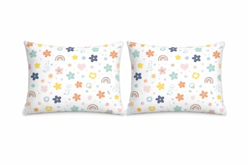 Image of Microfiber Pillow Cover 17x27 Inch (Pack of 2) | Soft & Durable | Ideal for Bed & Sofa Rainbow Splash