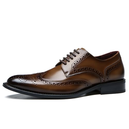 Men's Dress Shoes Casual Business Oxford Dress Shoes for Men Formal Trendy Plaid Upper Tuxedo Shoes for Men