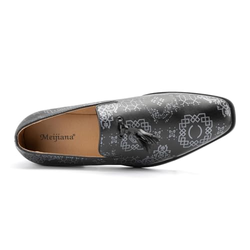 Image of Meijiana Mens Loafers Wedding Dress Shoes Slip-On Loafers for Men Tuxedo Suit Shoes