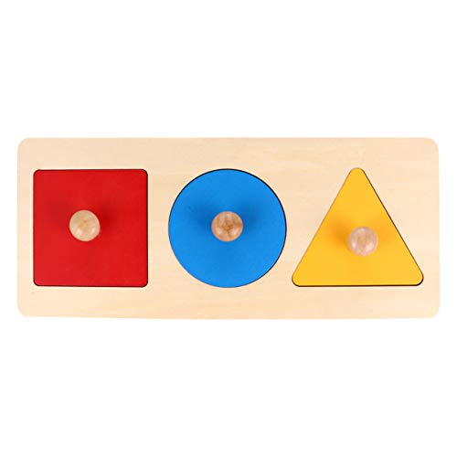 Tomaibaby 1 Stück Baby Holzform Puzzles Montessori Holzknauf Puzzle Peg Board Geometrische Form Match Baby Lernspielzeug Cover