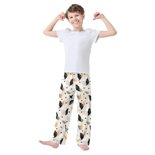 Pajama Pants Lounge Sleep PJ Bottoms Sleepwear Elastic Waist Drawstring S Leaf Wave Dot3