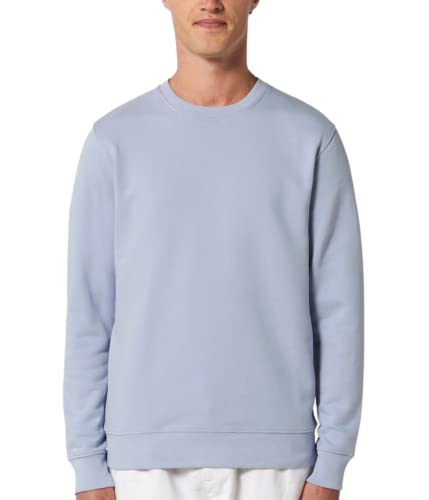 Sweat bleu en coton bio uni classique taille XS pour style unisexe écoresponsable