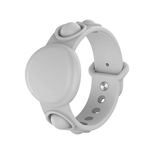 SafetyTot Band for Airtag Discrete Silicone Airtag Bracelet for Babies, Infants, Toddlers Airtag Wristband with Push Sensory Play-Grey