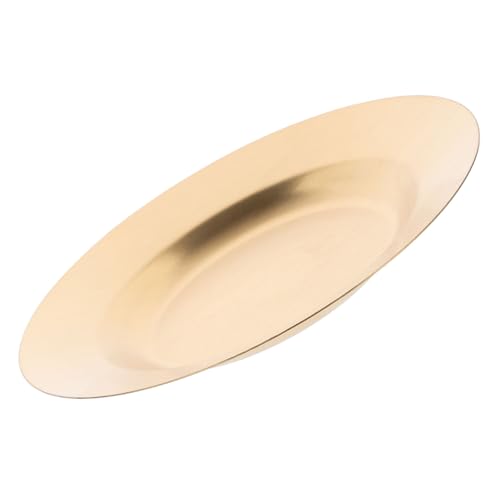 Ciieeo Restaurant Steak Plate Stainless Steel Plate Dinner for Barbecue Camping