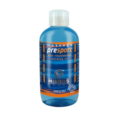 Hibros Olio Attivante Pre Sport Presport Ciclismo - Stagione Mite Fredda - Riscaldante Medio - Massaggio Assorbimento Rapido Made in Italy Olio 500ml