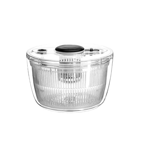 サラダスピナー小/大3 L/5 L山菜水切り器片手プシュ式分解洗浄OK省スペース保存バウル兼用食洗機対応クリアーデザイン