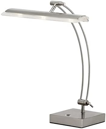 Adesso 5090-22 Esquire LED Desk Lamp, 13-19 in., 9W Full Spectrum LED, Brushed Steel, 1 Table Lamp, Gray