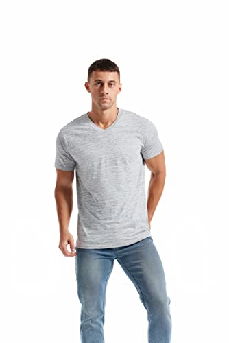 KLIEGOU Men's V Neck Casual Stylish Fitted Stretch T-Shirts for Men