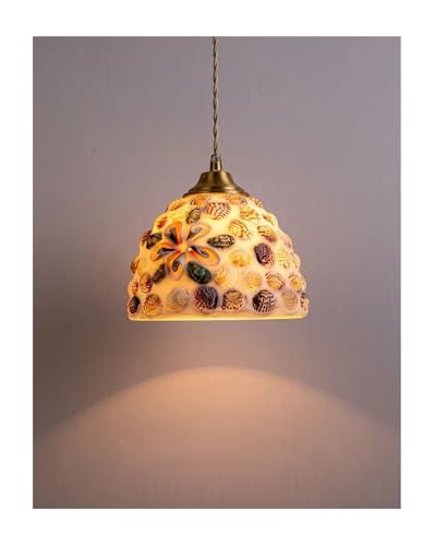 Lampe suspendue en verre post-moderne, lustre haut de gamme en forme de coquille de mer