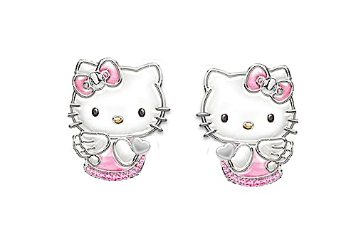 Kaguyo Brincos de prata para mulher - brincos de prata de lei 925 com zircões e gatos bonitos para mulheres, meninas e meninos - presente de aniversário, small, Prata esterlina, Zircônia cúbica