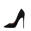 GENSHUO Pumps voor dames, elegant, suède, 12 cm, spitse stiletto hoge hakken, sexy, maat 35-42 EU