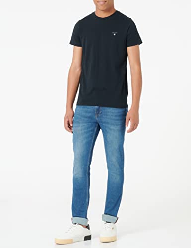 GANT Herren T-Shirt SOLID, Grau (Black 5), XXXX-Large (Herstellergröße: 4XL)