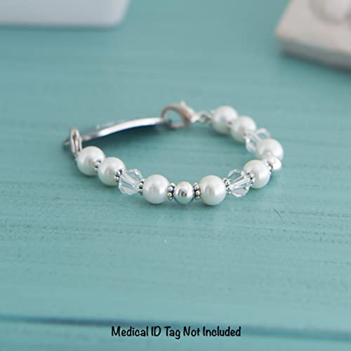 Stretch Medical Alert Bracelet, Interchangeable Replacement Medical Id Bracelet, Id Tag Not Included, Pearl Collection (White Pearl, Average (5.5 Inches) – Most Common Size) #TOP7