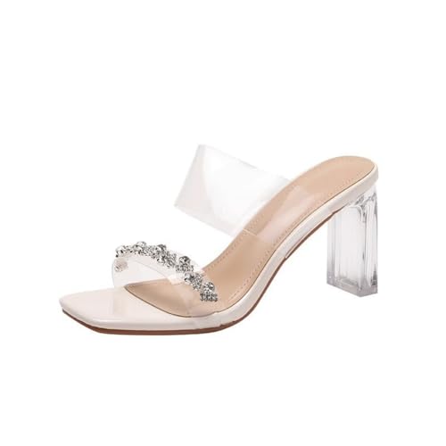 Sandales à talons hauts pour femme avec strass brillants et semelle douce