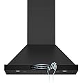 TAZPI 30 Inch Wall Mount Range Hood 1200 CFM, Black 4-Speed Smart Kitchen Range Hood 30 Inch with Touch Control