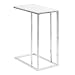 eHomeProducts Contemporary Snack Table with Glass Top, Chrome and Smoked White