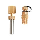 Solimeta Brass Gauge Adaptor, Brass Test Plug with Brass Gauge Adaptor, 1/4"NPT Male Brass Test Plug
