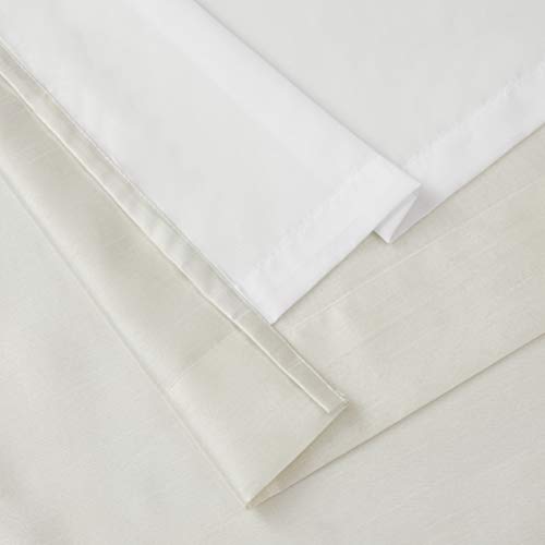 Hlc.me Jefferson Faux Silk Semi Sheer Light Filtering Microfiber Lined Grommet Lightweight Window Curtains Drapery For Bedroom, Dining Room & Living Room, 2 Panels (54 X 84 Inch, Ivory) #TOP6