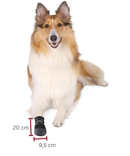 TRIXIE Pfotenschutz Walker - 2 Stück - unterstützt Heilung von Verletzung - Vinylsohle für festen Halt - 2 Klettverschlüsse - Größe XL - Pfotenbreite: 9,5 cm - Länge: 20 cm - 1959