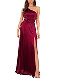 Haisora Womens Red Split Ball Gowns Sexy Backless Sheath Floor Length Anniversary Party Dress (Red XL)