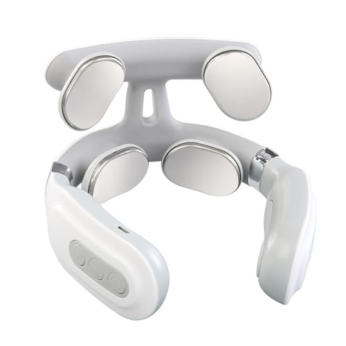 Masajeador de columna cervical de 4 cabezas, ajuste de fuerza, recargable por USB, calentador de pulso, masajeador de cuello, cuidado del cuello
