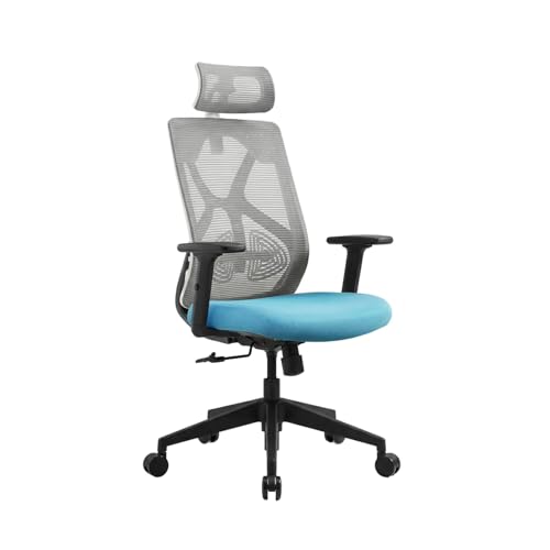 Image of Wakefit Gravita Ergonomic Office Chair for Work | 3 Year Warranty | Single Lock and Recline | Soft Armrest with 3 Dimension adjustability| Strong Nylon Base | 8+ Hours of Comfort| White and Green