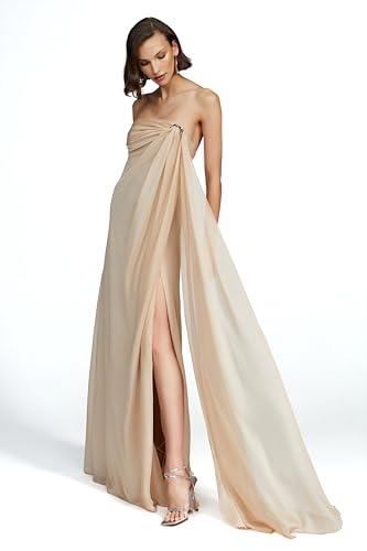 H HALSTON Women's Oyster Chiffon Gown2