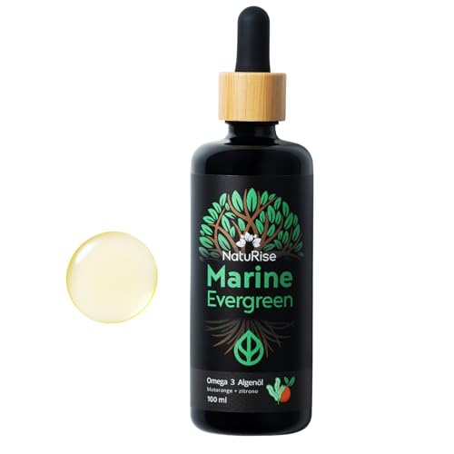 NatuRise® Omega 3 Vegan - Algenöl - 1884mg DHA, EPA & DPA - Hochdosiert - 100 ml - Laborgeprüft – Triglycerid-Form - Pipette mit Dosierskala - UV-Glas