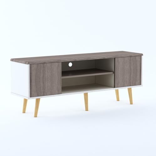 Image of Bella Engineered Wood Modern TV Unit Cabinet /TV Entertatinment Unit and Set Top Box Stand | Open Shelves for Books and Decor Display Unit - Suitable for Upto 65 Inches - DIY Assembly