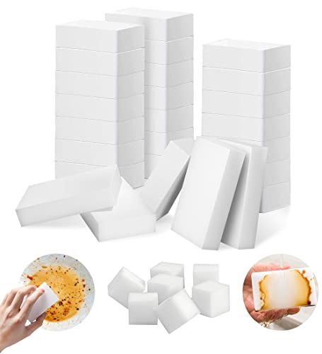 Melamine Sponge, 50 Pack Magic Sponge Erasers Sheets Foam In Bulk, Multi-Functional Large Kitchen Dish Cleaning Sponge Pads, White Nano Scrub Non-Scratch Sponge Cleaner For Household, Bathroom, Wall #TOP9