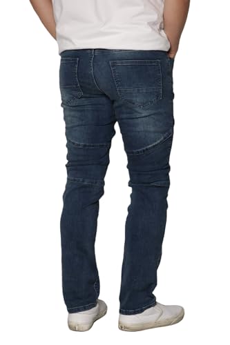 URBANJ Men's Stretch Distressed Jeans Ripped Biker Jean Pants2