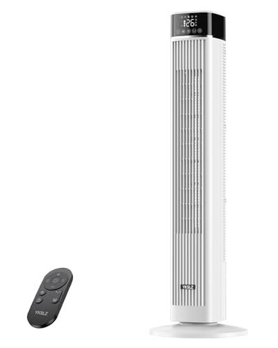 YKSLZ Ventiladores de Torre 40 Pulgadas, Max 9m/s, Ventiladores Oscilantes 90°, 4 Modos 3 Velocidades,Temporizador 12H, Pantalla LED Táctil, Ventilador de Pie para Dormitorio...
