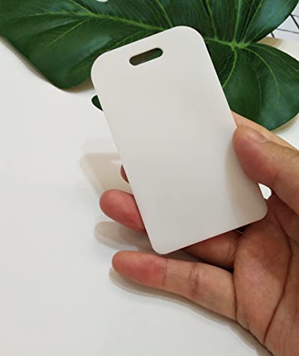 10pcs Acrylic Rectangle Luggage Tags - Keychain Blanks, Reserve Seating Tag (White)3
