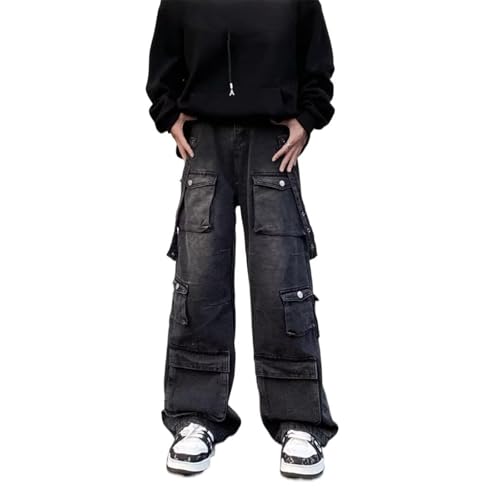 Men's American Retro Denim Straight-Leg Wide-Leg Casual Pants2