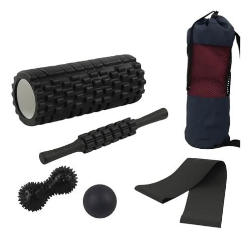 Kit Completo de Yoga e Pilates 5 Peças Com Rolo Massageador, Bola...