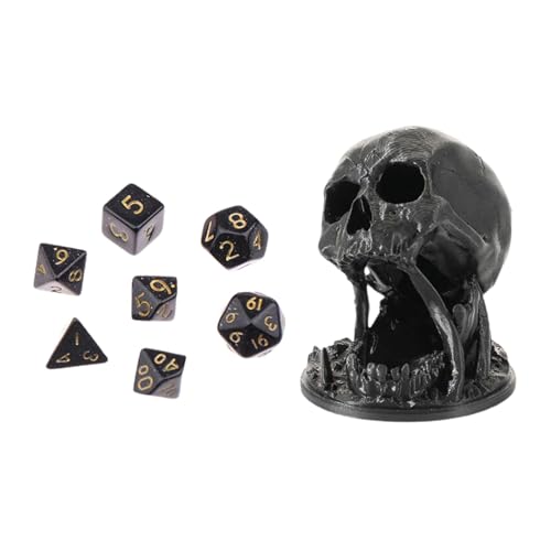 Torre dei Dadi del Teschio | Stampata in 3D | Rotolante di Halloween Con D20 | Giochi da Tavolo Con Vassoio per Dadi Poliedrici D&D Accessori