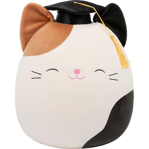 Squishmallows Original 12-Inch Cam the Calico Cat in Graduation Cap - Offical Jazwares Plush (Medium-Sized)