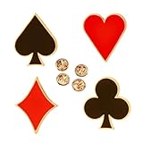 4 pcs Playing Card Enamel Lapel Pin Poker Playing Hand Cards Brooch Pin Playing Cards Brooch (Playing Card Pin)