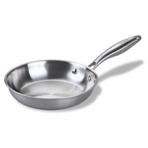 Fackelmann VITA3 Bratpfanne Ø 20 cm Edelstahlpfanne mit ergonomischem Griff für Induktion Gas Elektro- und Glaskeramikherde backofengeeignet bis 200 C spülmaschinengeeignet