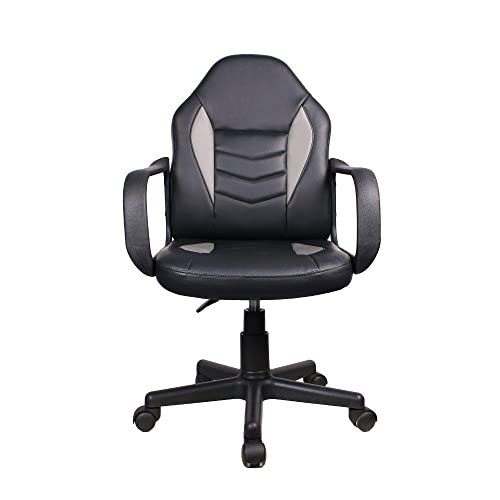 Cadeira Gamer Infantil em Couro Pvc Pelegrin Pel-9354 Preto com Cinza
