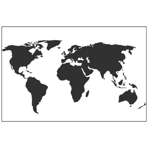 iplusmile 1 Juego Pegatina de Pared Mapa del Mundo Minimalista en Pvc, Diseño Creativo de Contorno Simple, Fácil de Remover y Reposicionar, Adecuado para Decoración de Dormitorio Hogar