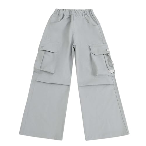 Baggy Cargo Pants for Girls Straight Elastic High Waist Wide Leg Sweatpants with Pockets Teens Fall Trendy Pants2