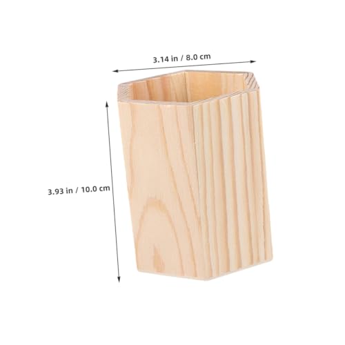Support de rangement compact bois de pin crayons et pinceaux - 3