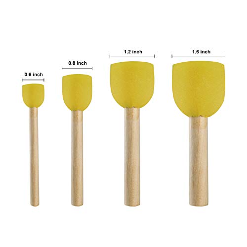 image for AVIDE 48Pcs Assorted Size Round Sponges Brush Set - Paint Tools for Ki